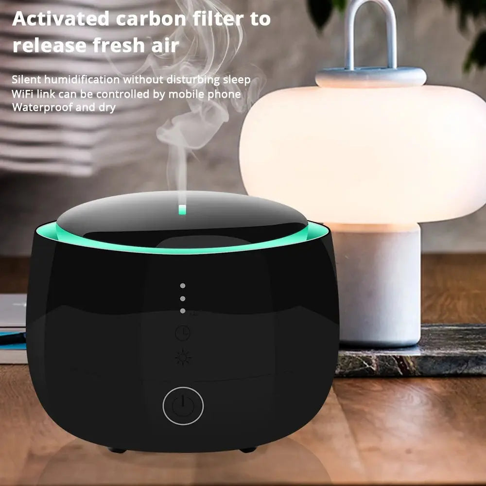 Benexmart WiFi Ultrasonic Air Humidifier Essential Oil Aromatherapy Diffuser Mist Maker with RGB Night Light 300ml Workwith Tuya - KAIROS
