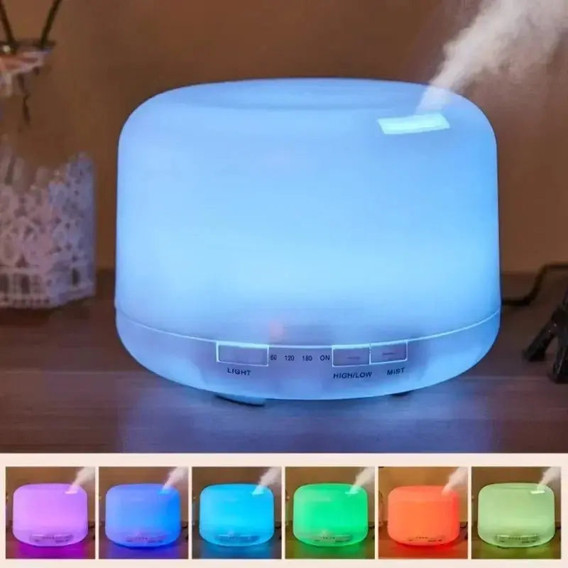 500ML Mini Humidifier USB Wood Grain Aroma Diffuser, Air Humidifier with Colorful Night Lights, Essential Oil Diffuser Machine - KAIROS