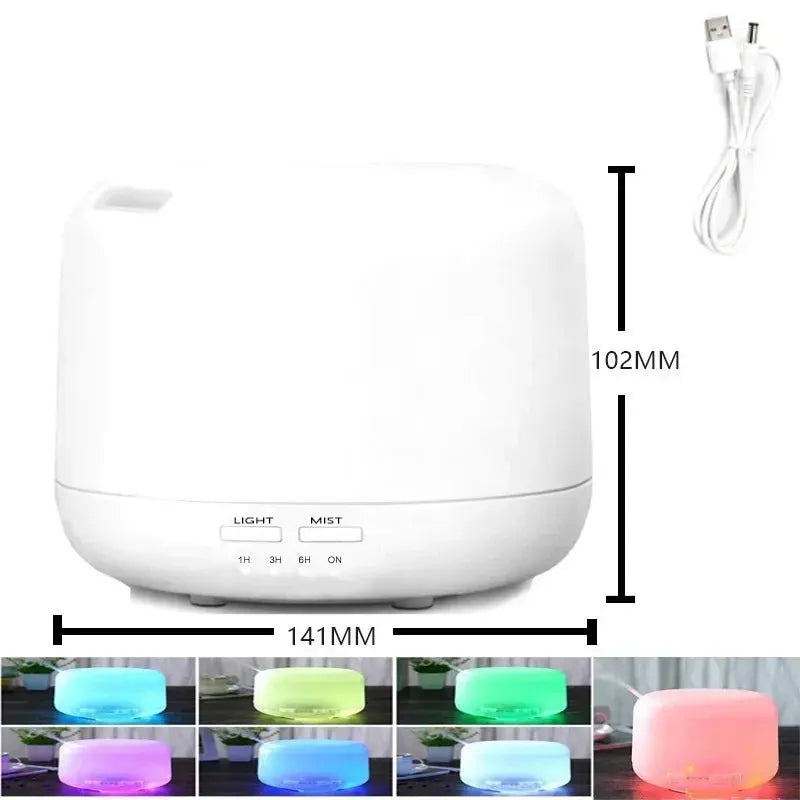 500ML Mini Humidifier USB Wood Grain Aroma Diffuser, Air Humidifier with Colorful Night Lights, Essential Oil Diffuser Machine - KAIROS