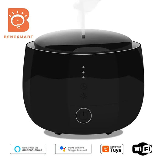 Benexmart WiFi Ultrasonic Air Humidifier Essential Oil Aromatherapy Diffuser Mist Maker with RGB Night Light 300ml Workwith Tuya - KAIROS