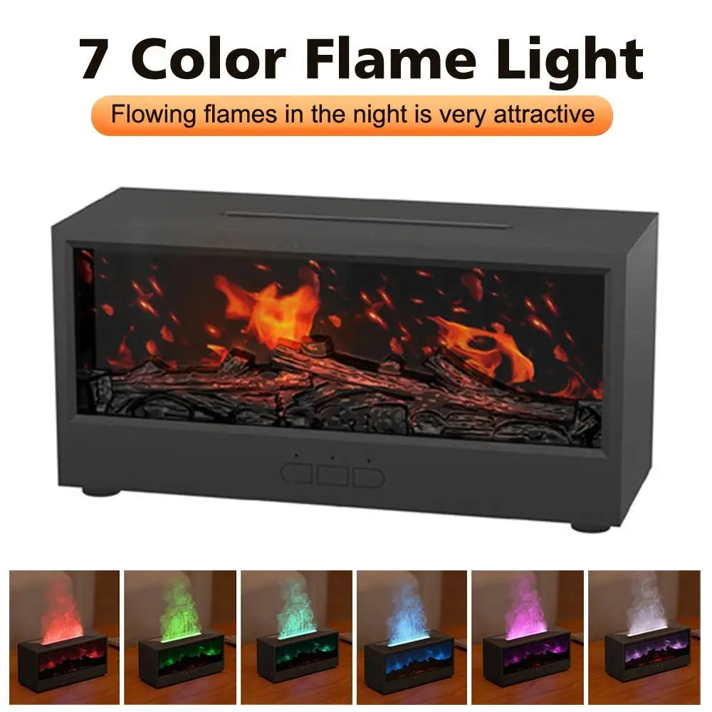 Fireplace Air Humidifier Waterless Auto - Off Aroma Essential Oil Diffuser with LED Light Remote Control Fireplace Air Humidifier - KAIROS