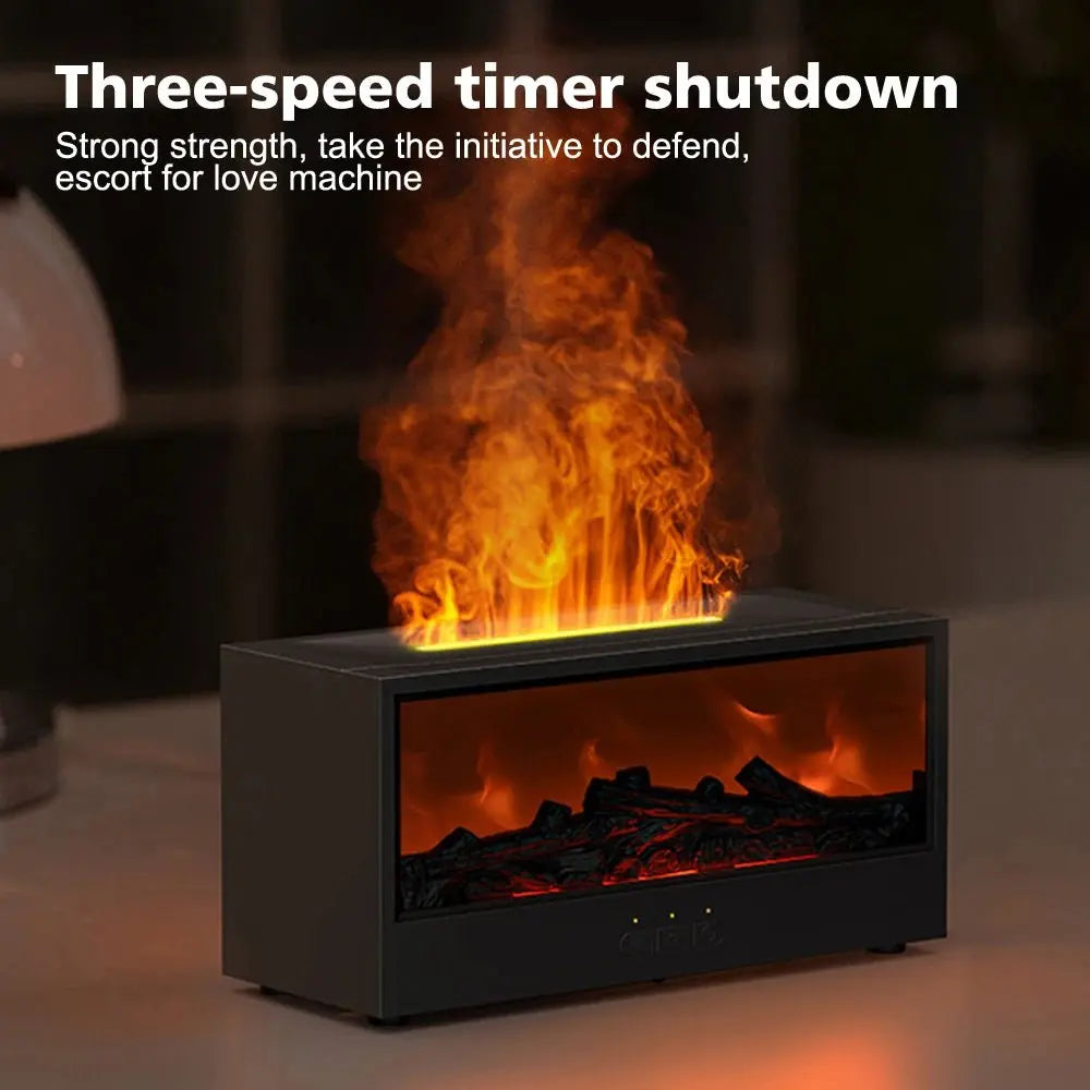 Fireplace Air Humidifier Waterless Auto - Off Aroma Essential Oil Diffuser with LED Light Remote Control Fireplace Air Humidifier - KAIROS
