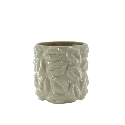 Pot - Kisses - Ceramics - Beige - 17,5x17,5x17,5cm - KAIROS