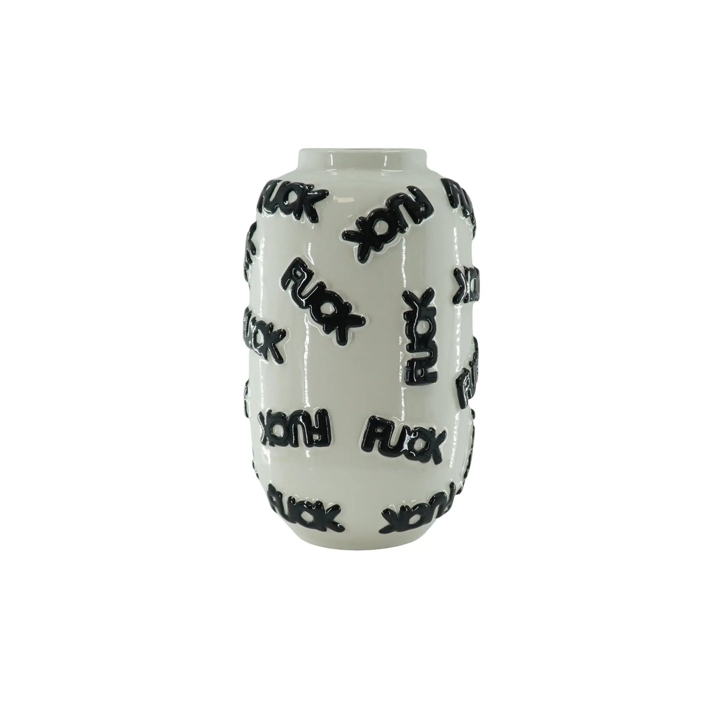 Vase - 'FUCK' - Ceramics - White/Black - 17x17x27cm - KAIROS