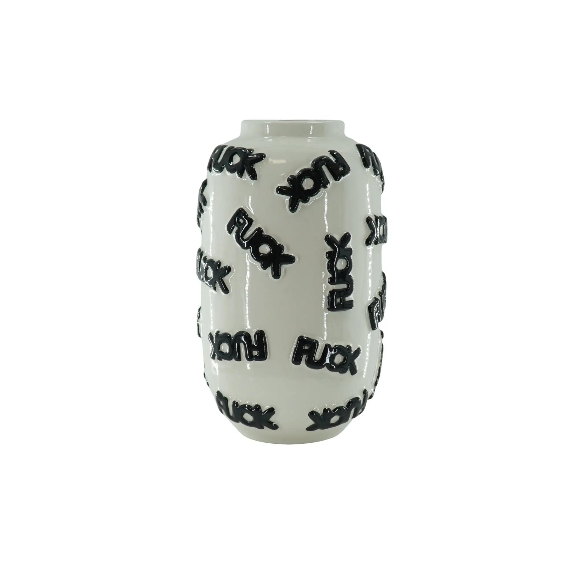 Vase - 'FUCK' - Ceramics - White/Black - 17x17x27cm - KAIROS