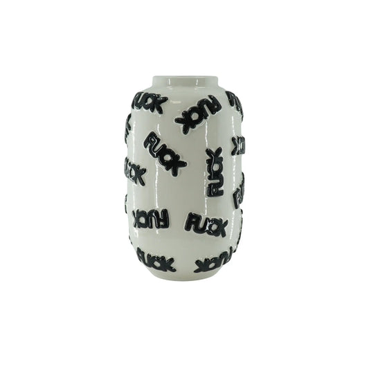Vase - 'FUCK' - Ceramics - White/Black - 17x17x27cm - KAIROS